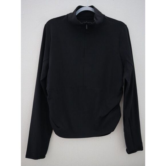Athleta 88373-00 Women's Sz M Black Transcend Half Zip Long Sleeve Top - Picture 1 of 13